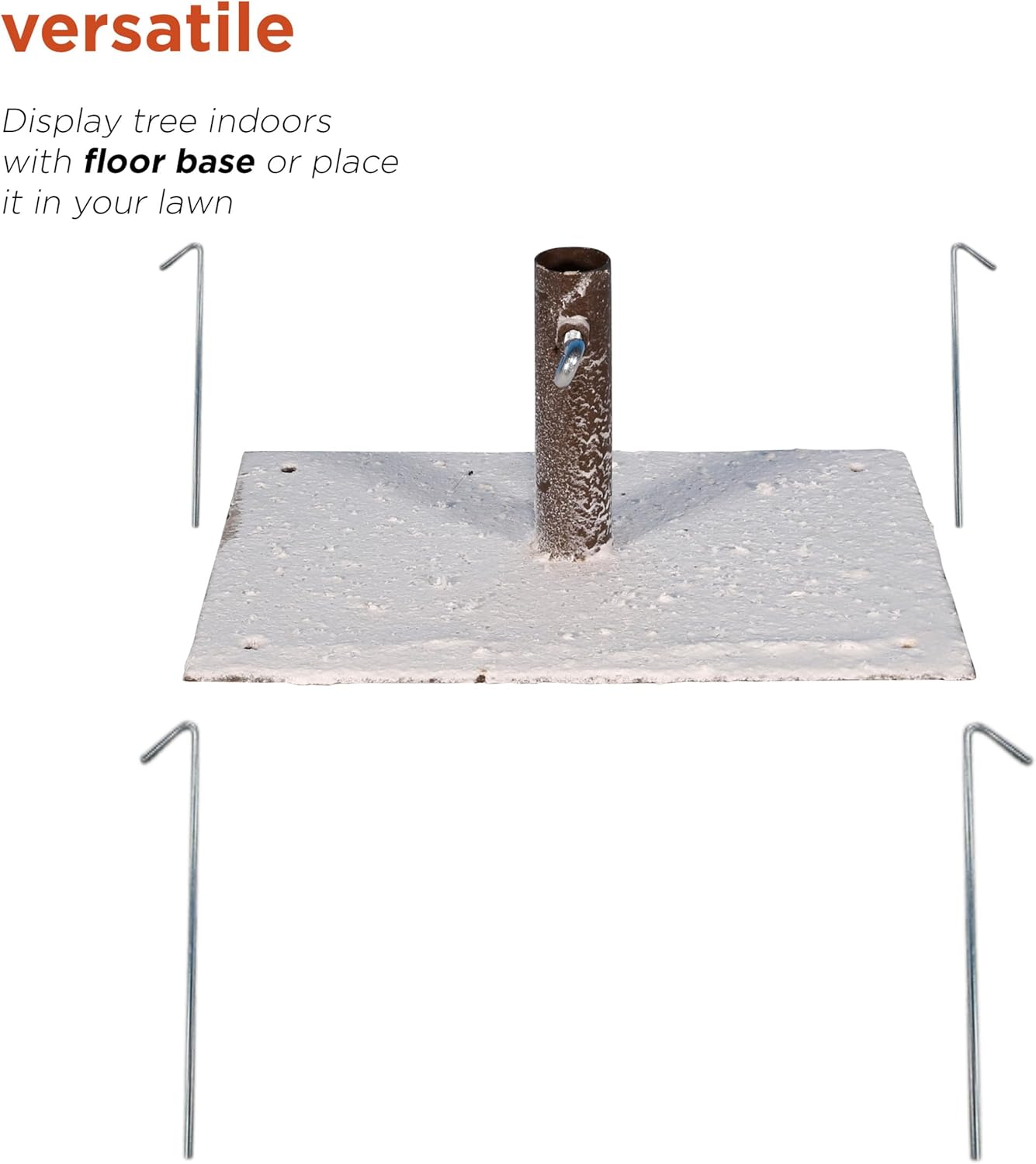 Alpine Corporation 71 Tall Flocked Artificial Brown Christmas Tree with 296 Warm White LED Lights, Indoor/Outdoor Holiday Decoration